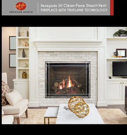 Empire Rushmore 50" Clean-Face Direct-Vent Gas Fireplace | DVCT50CBP95