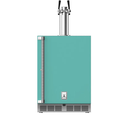 Hestan 24″ Left Hinged With Lock, Outdoor Double Faucet Beer Dispenser (Glass Door) - GFDSL242