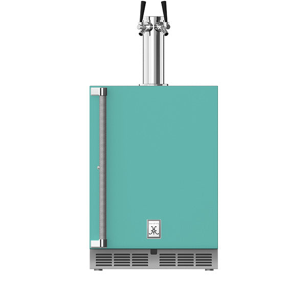Hestan 24″ Right Hinged With Lock, Outdoor Double Faucet Beer Dispenser (Glass Door) - GFDSR242
