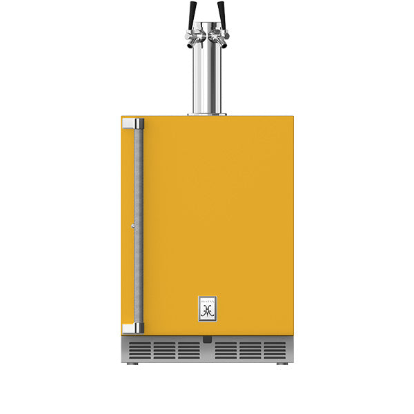 Hestan 24″ Right Hinged With Lock, Outdoor Double Faucet Beer Dispenser (Glass Door) - GFDSR242