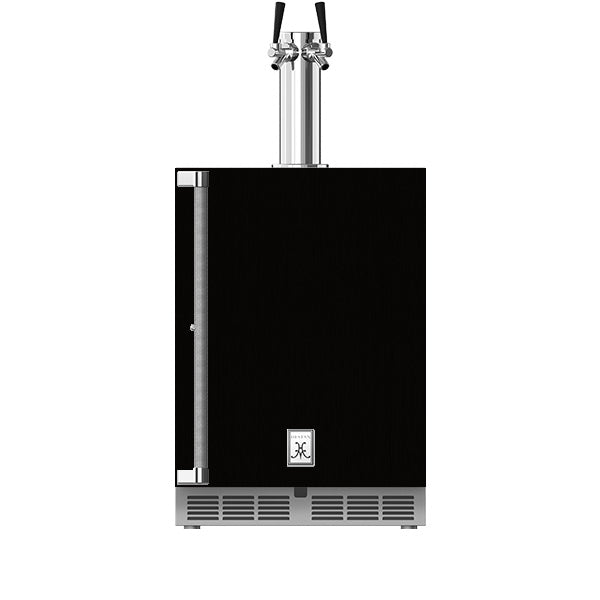 Hestan 24″ Right Hinged With Lock, Outdoor Double Faucet Beer Dispenser (Glass Door) - GFDSR242