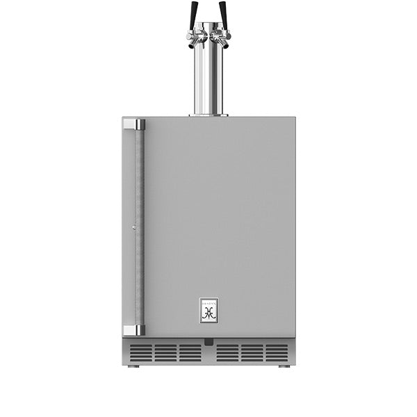 Hestan 24″ Right Hinged With Lock, Outdoor Double Faucet Beer Dispenser (Glass Door) - GFDSR242