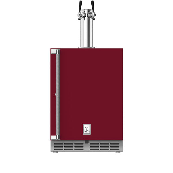 Hestan 24″ Left Hinged With Lock, Outdoor Double Faucet Beer Dispenser (Glass Door) - GFDSL242