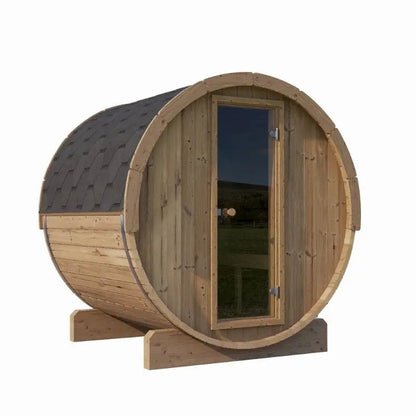 SaunaLife 4-Person Outdoor Barrel Sauna  Model E7  | AQVINA World