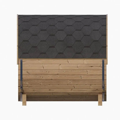 SaunaLife 4-Person Half-Moon Panoramic Outdoor Barrel Sauna Model E7W | AQVINA World