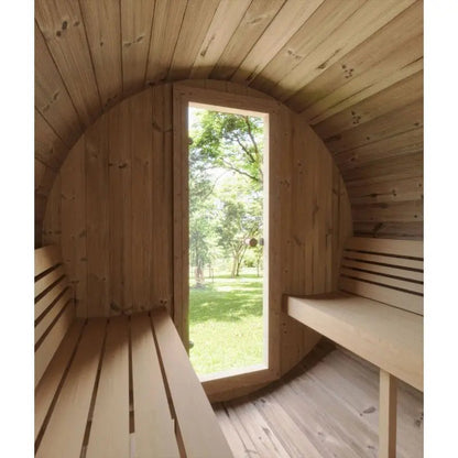 SaunaLife 4-Person Outdoor Barrel Sauna  Model E7  | AQVINA World