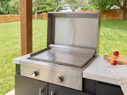 Emory | Corner Outdoor Kitchen Island with Built-In Grill & Griddle