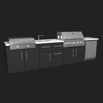 Emory | 12-Foot Outdoor Kitchen Island with Built-In Grill & Griddle