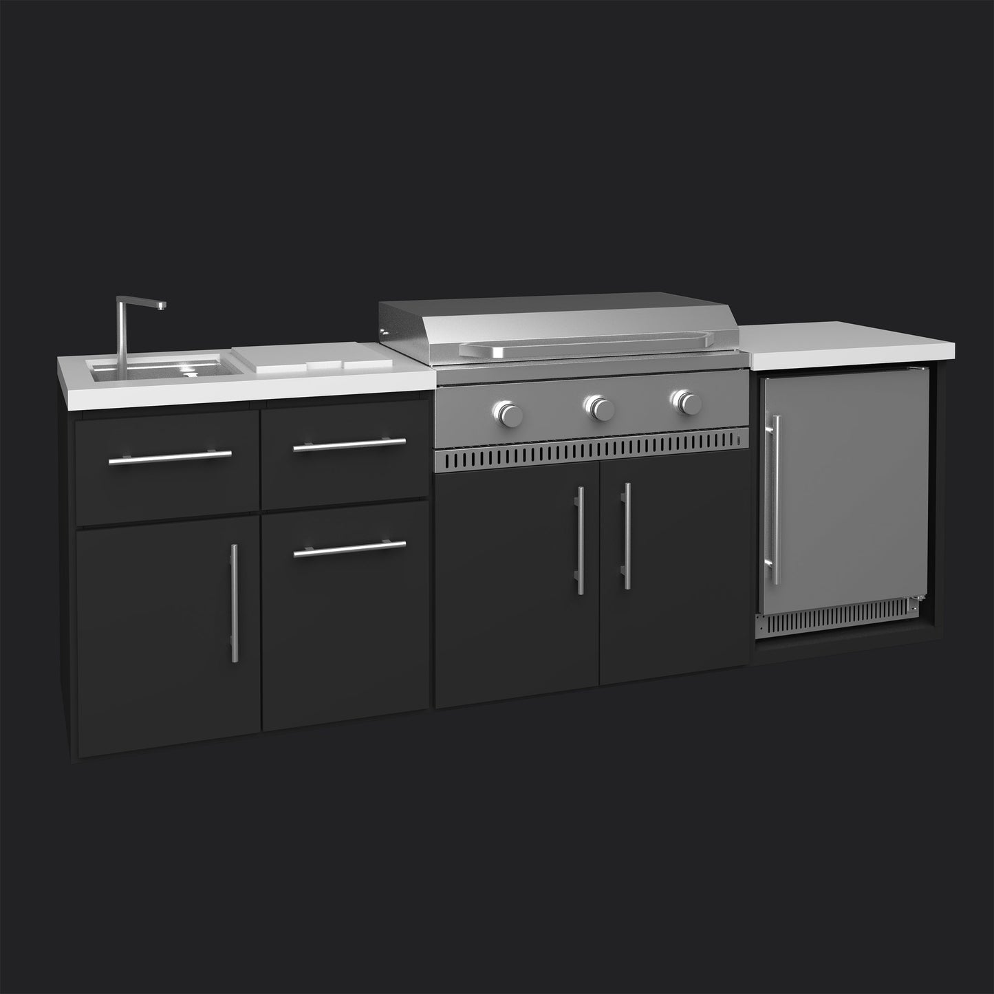 Emory | 9-Foot Outdoor Kitchen Island with Built-In Griddle