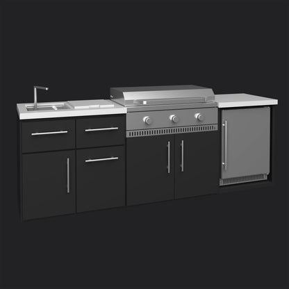 Emory | 9-Foot Outdoor Kitchen Island with Built-In Griddle