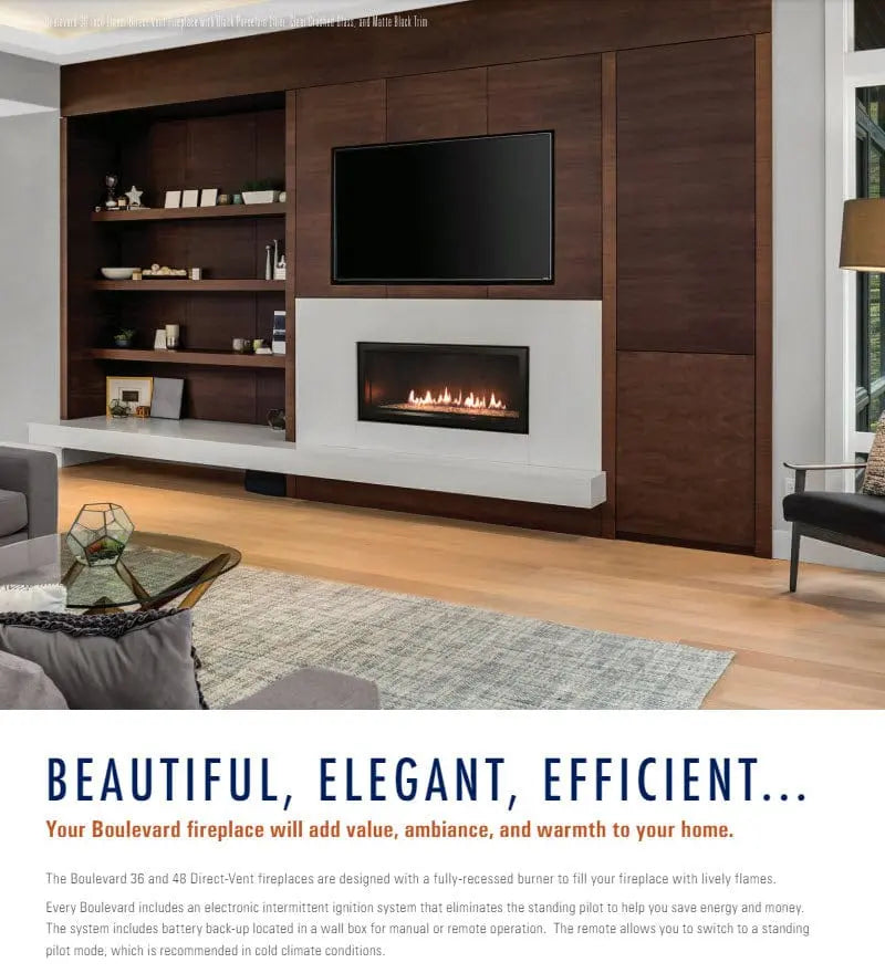 Empire Gas Fireplace Boulevard 48" Direct Vent Liner Included EVM48DV
