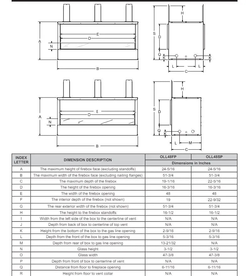 Empire Gas Fireplace Carol Rose 48" Vent-Free V123