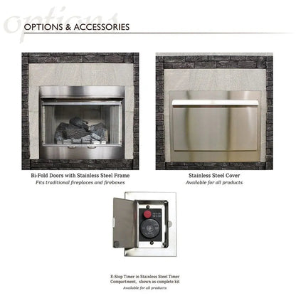 Empire Gas Fireplaces Carol Rose Outdoor Double-Sided Vent-Free Stainless Steel 48" ECO48RSTVS