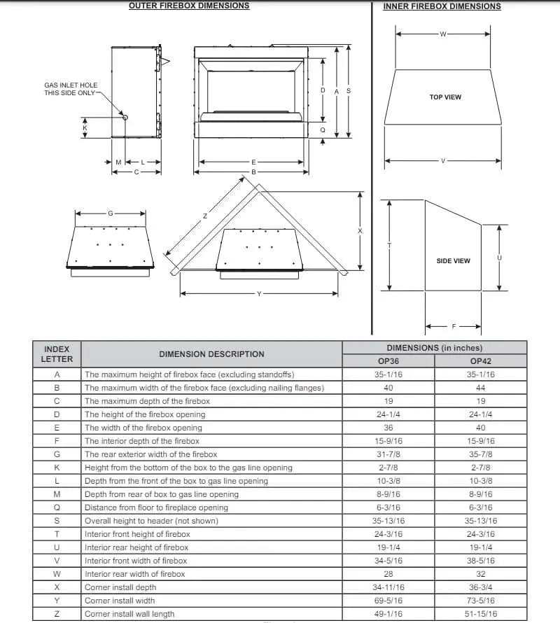 Empire Gas Fireplace Carol Rose 36" Premium Stainless Steel Harmony Burner ECFR01