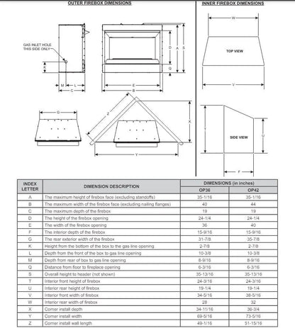 Empire Gas Fireplace Carol Rose 42" Premium Stainless Steel Harmony Burner REF102