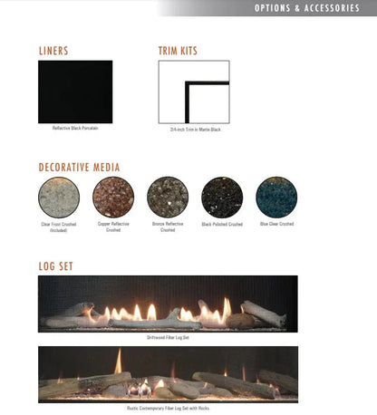 Empire Gas Fireplace Loft Direct Vent 36" Linear Crushed Glass ECSL036