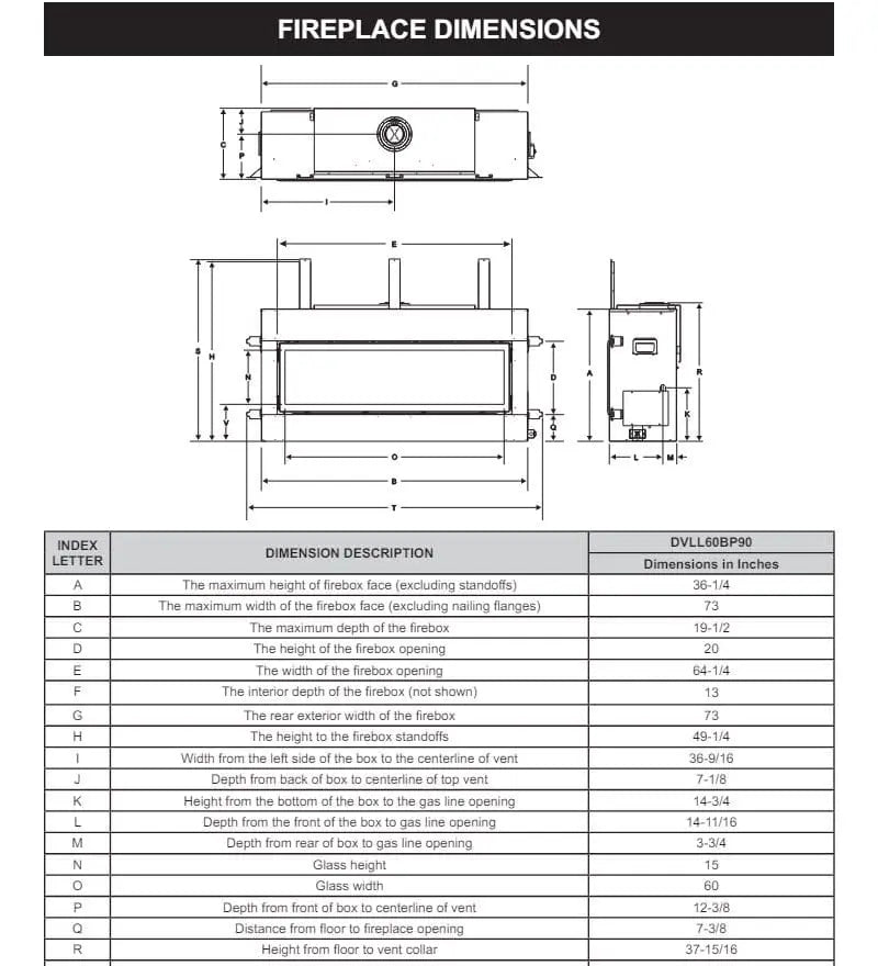 Empire Gas Fireplace Boulevard 60" Direct Vent Remote EVL60DV