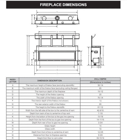 Empire Gas Fireplace Boulevard 72" Direct Vent Remote EVL72DVRFM