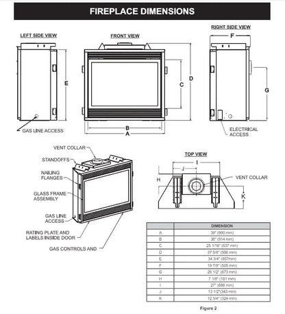 Empire Gas Fireplace Madison Premium Direct Vent 36" EVMADISON36