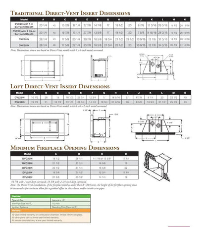 Empire Gas Fireplace Clean-Face 25" Insert with Log Set and Blower FIC25DV