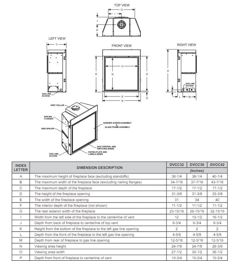 Empire Gas Fireplace Madison 36" Direct Vent LC36DV