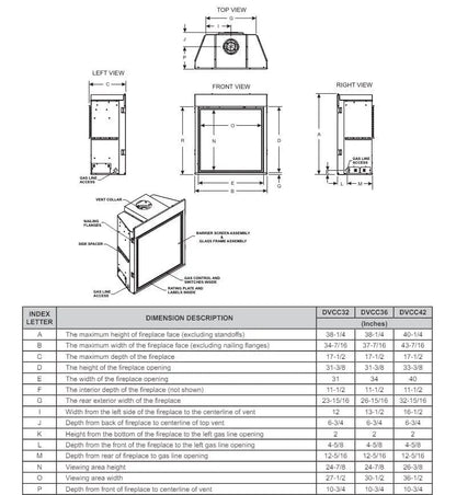 Empire Gas Fireplace Madison 36" Direct Vent LC36DV
