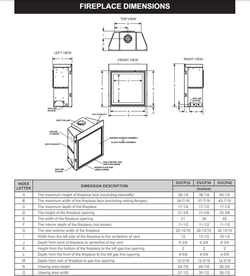 Empire Gas Fireplace Madison Clean-Face Premium Direct Vent 36" ECFP01