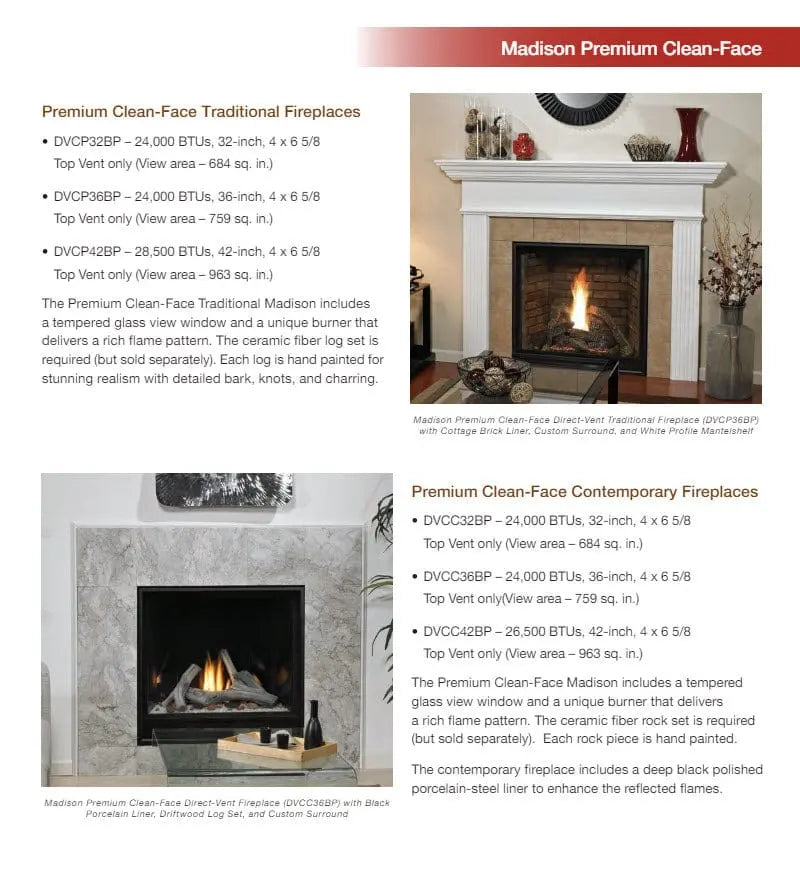 Empire Gas Fireplace Madison 32" Direct Vent LC32DV