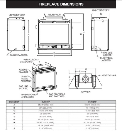 Empire Gas Fireplace Madison 42" Direct Vent with Blower and Log Set ECS42MADISON