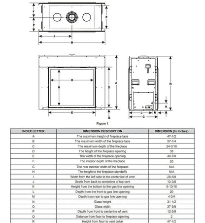 Empire Rushmore 40" See-Through Direct-Vent Gas Fireplace | DVCT40CSP95