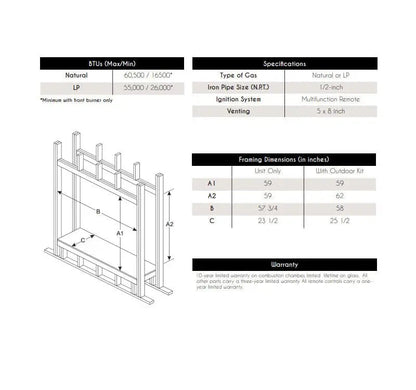 Empire Rushmore 40" See-Through Direct-Vent Gas Fireplace | DVCT40CSP95