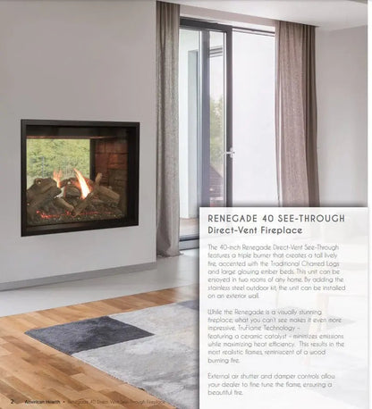 Empire Rushmore 40" See-Through Direct-Vent Gas Fireplace | DVCT40CSP95