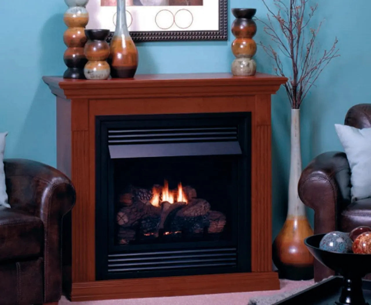 Empire Vail 26" Vent-Free Fireplace &amp; Mantel Combination | VFD26FM