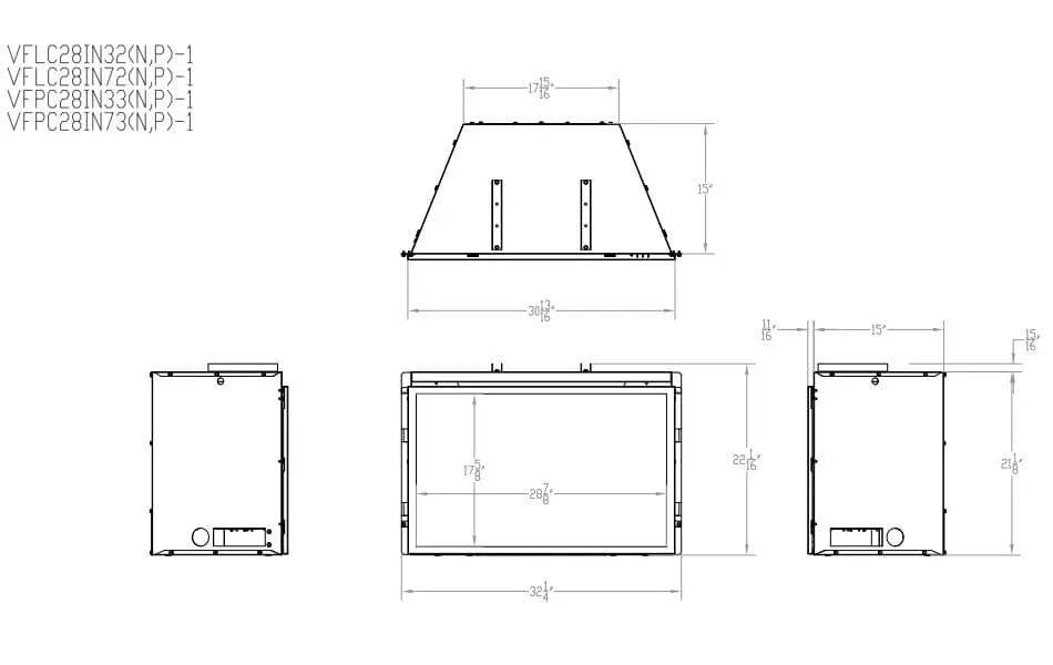 Empire Gas Fireplace Insert 32" Loft Vent-Free Barrier Black LC32VBFB