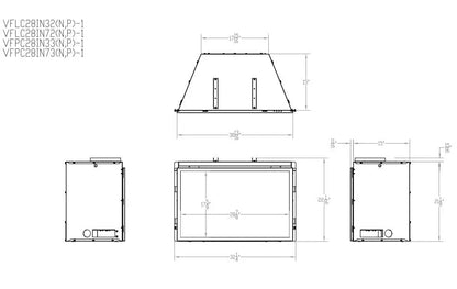 Empire Gas Fireplace Insert 32" Loft Vent-Free Barrier Black LC32VBFB