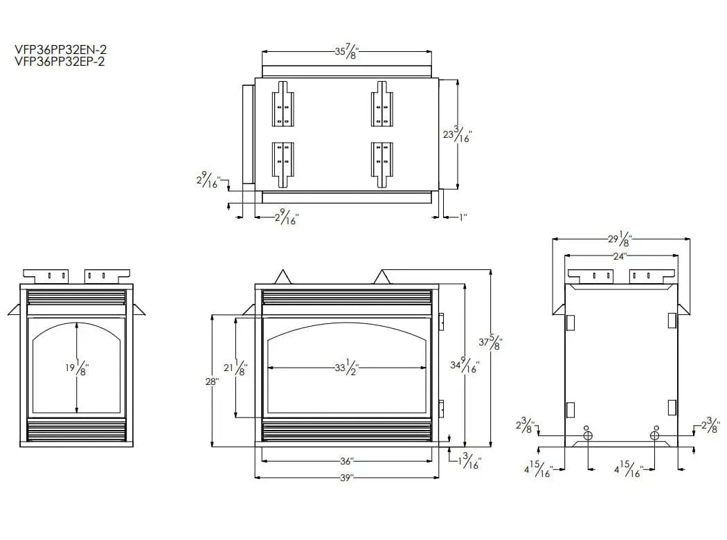 Empire Vail Premium Peninsula 36" Vent-Free Gas Fireplace | VFP36PP32E