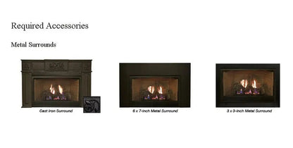 Empire Gas Fireplace Insert 29" Franklin Vent-Free Logs & Brick Liner ECSFPI29