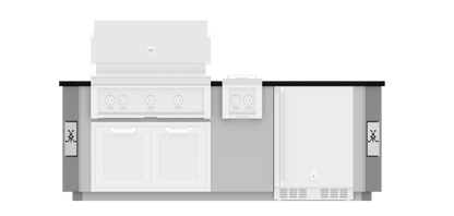 Hestan 8" Foot, With Grill, Outdoor Living Suite with Side Burners - GES08