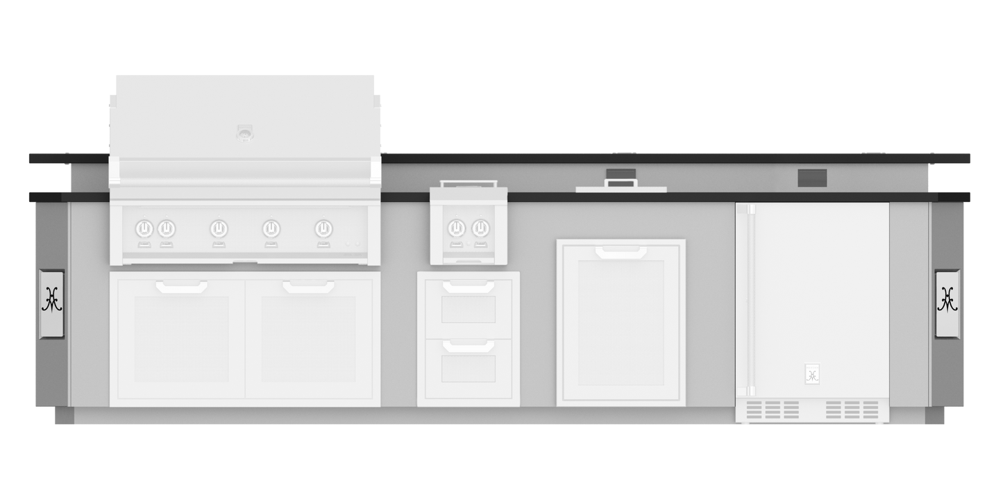Hestan 12"Foot, With Grill, Outdoor Living Suites with Side Burner and Bar - GESB12