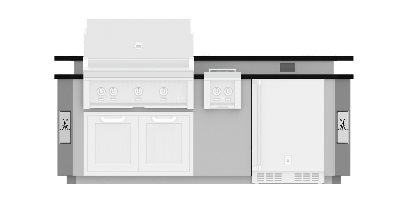 Hestan 8" Foot, With Grill, Outdoor Living Suite with Side Burner and Bar - GESB08