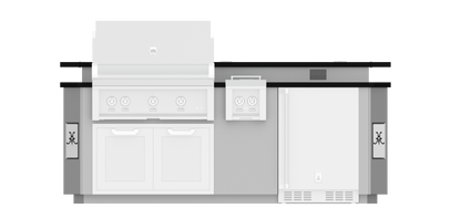 Hestan 8" Foot, With Grill, Outdoor Living Suite with Side Burner and Bar - GESB08