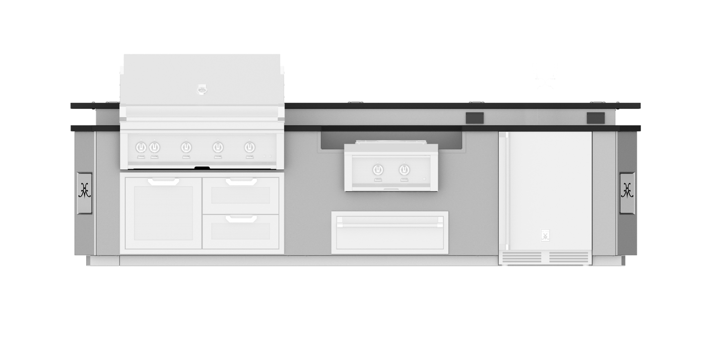 Hestan 12"Foot, With Grill, Outdoor Living Suite with Power Burner and Bar - GESBP12