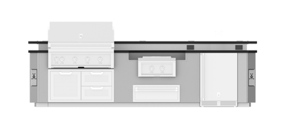 Hestan 12"Foot, With Grill, Outdoor Living Suite with Power Burner and Bar - GESBP12
