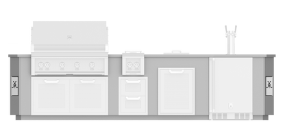 Hestan 12"Foot, With Grill, Outdoor Living Suites with Side Burner and Beer Dispenser (SS Countertop) - GESD12