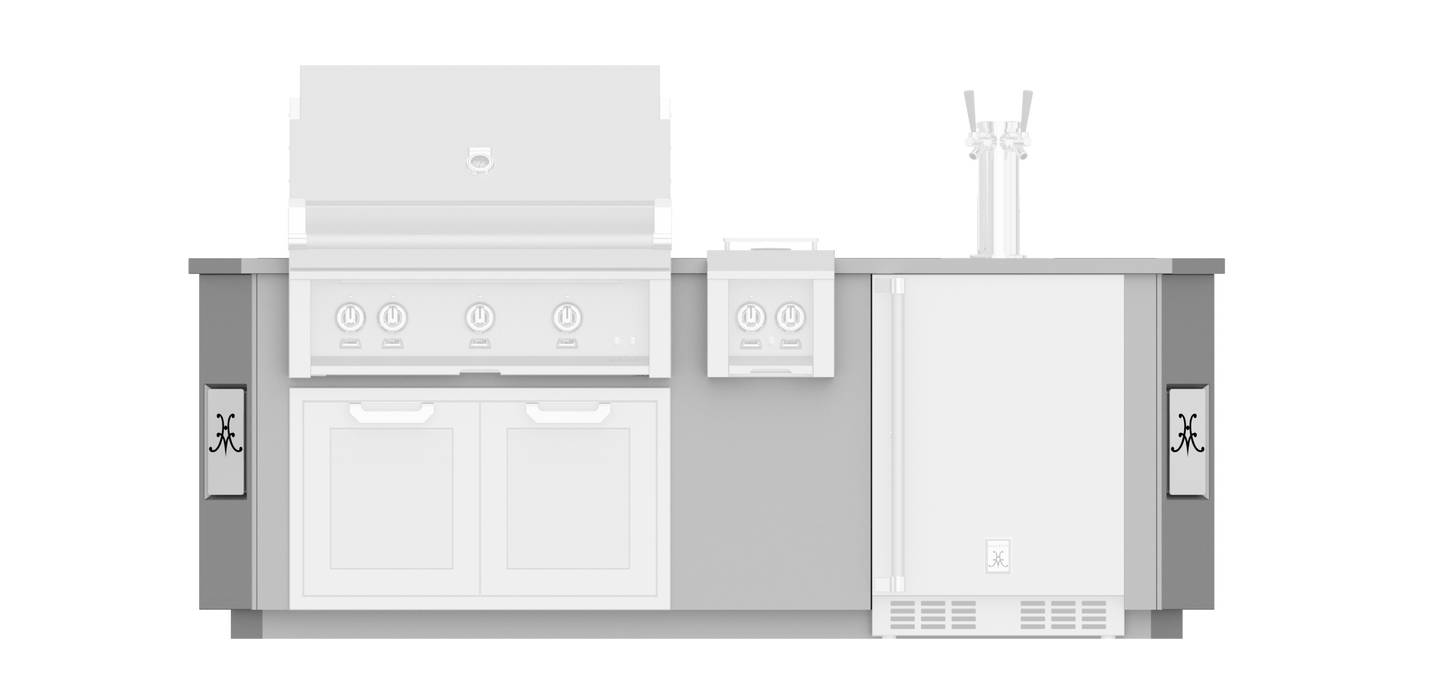 Hestan 8"Foot, With Grill, Outdoor Living Suite with Side Burner and Beer Dispenser - GESD08