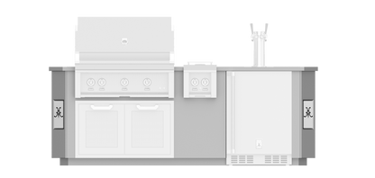 Hestan 8"Foot, With Grill, Outdoor Living Suite with Side Burner and Beer Dispenser - GESD08