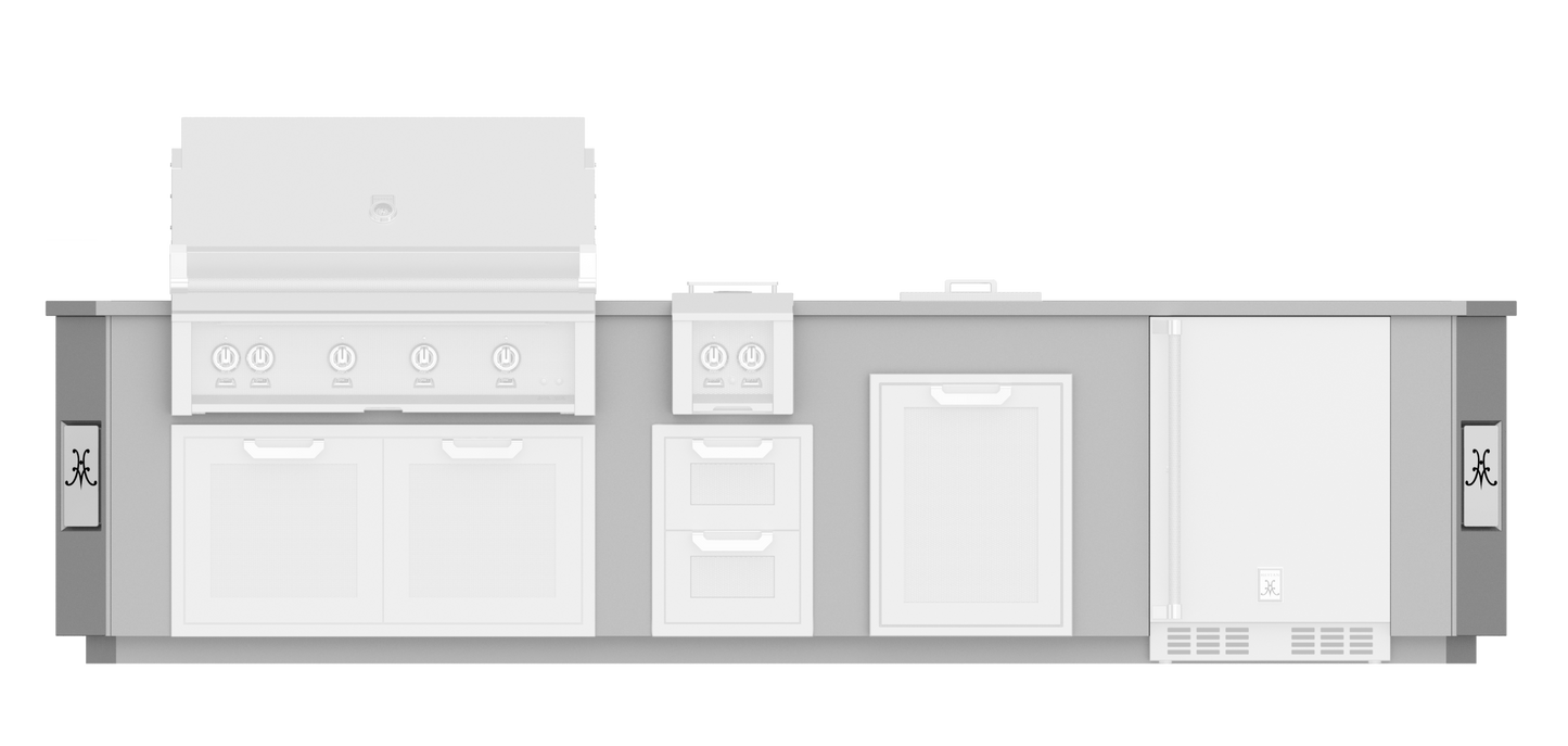 Hestan 12"Foot, With Grill, Outdoor Living Suites with Side Burner (SS Countertop) - GESS12