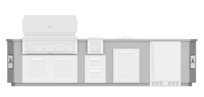 Hestan 12"Foot, With Grill, Outdoor Living Suites with Side Burner (SS Countertop) - GESS12