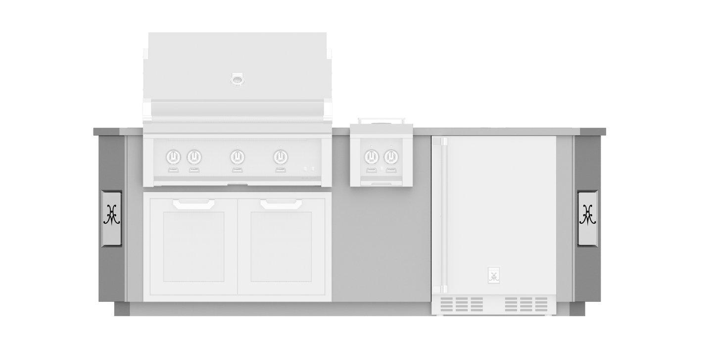 Hestan 8"Foot, With Grill, Outdoor Living Suite with Side Burner ( SS Countertop) - GESS08