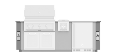 Hestan 8"Foot, With Grill, Outdoor Living Suite with Side Burner ( SS Countertop) - GESS08